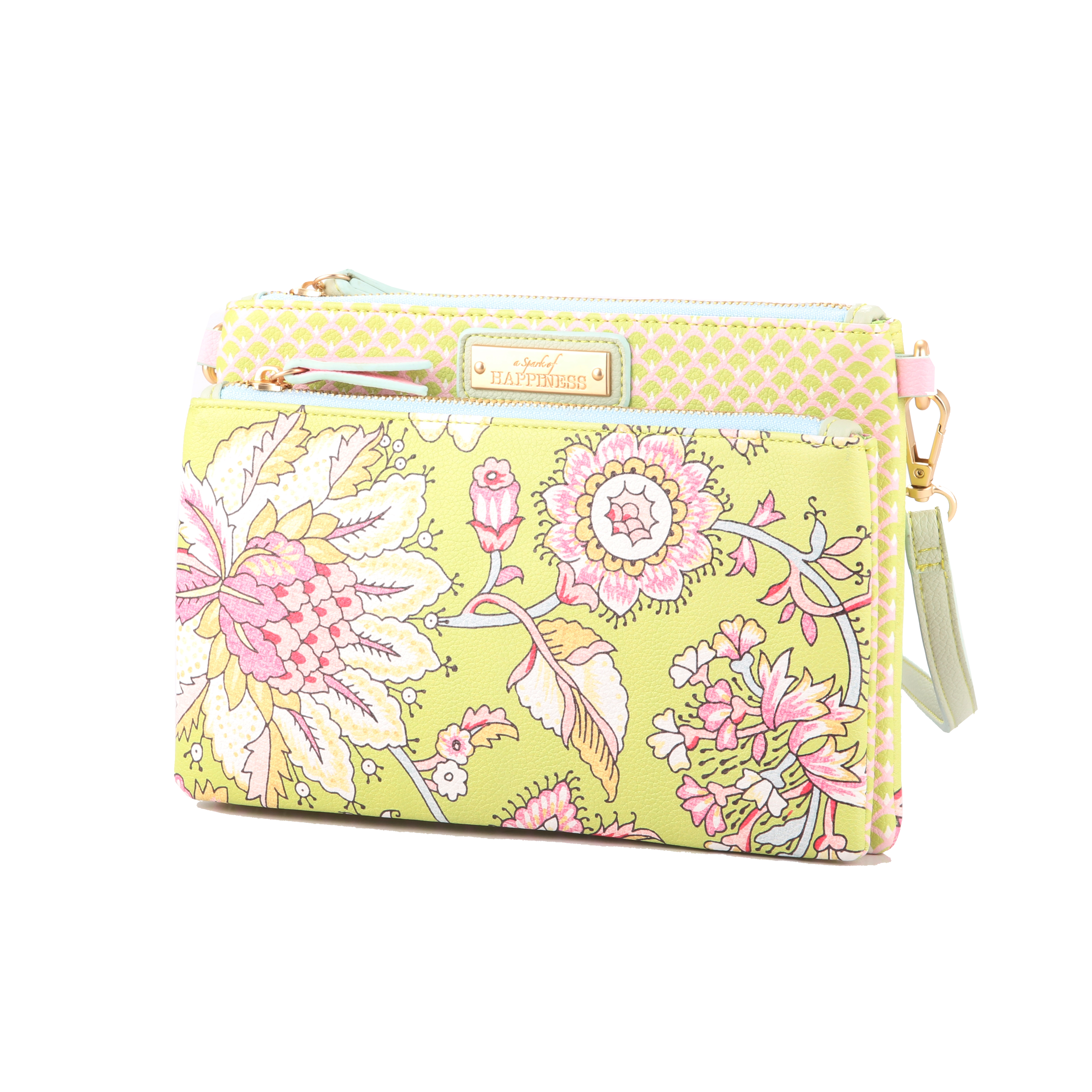 Double pouch crossbag Fantasia Lime